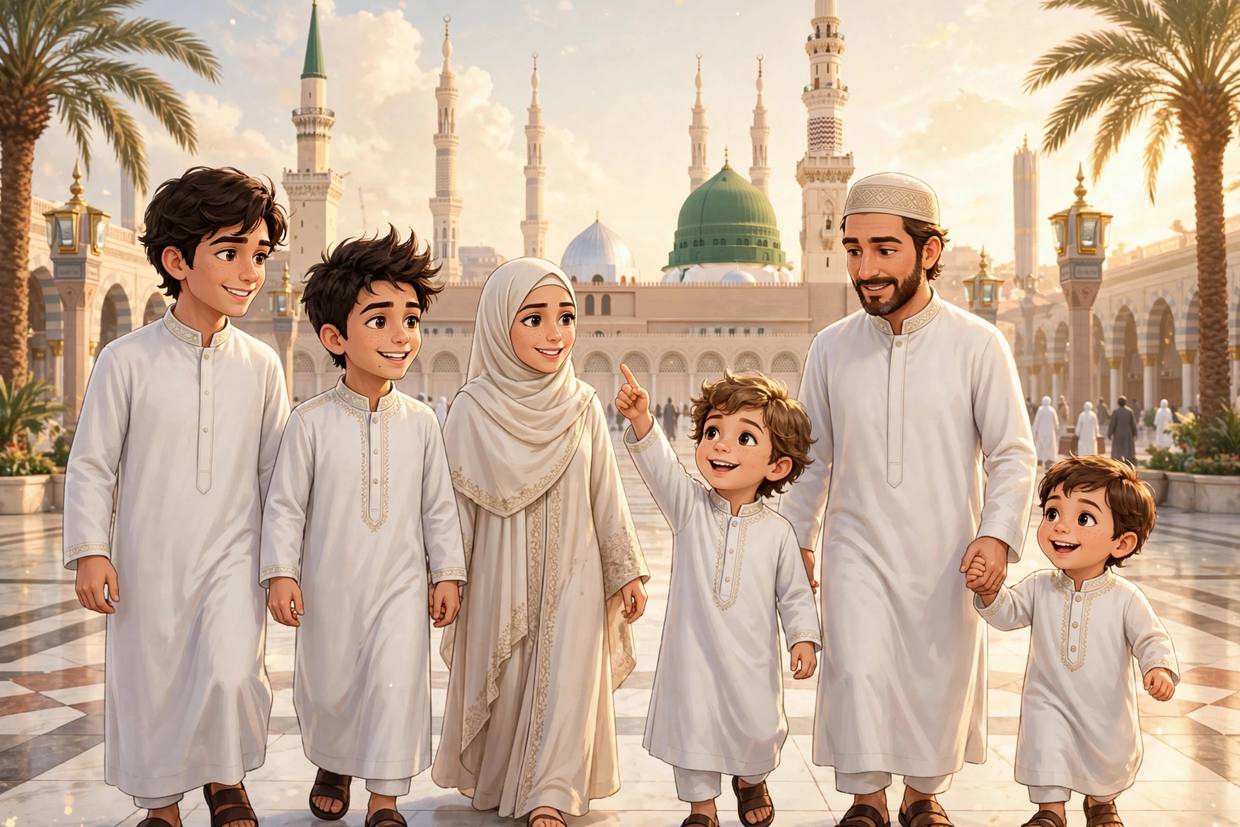 La famille dans la Rawda, en silence et recueillement